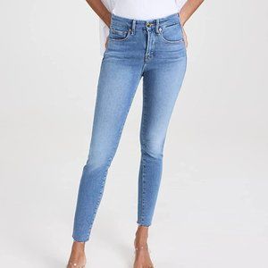 Good American Good Legs Raw Hem Jeans Blue 655 | Size 6/28